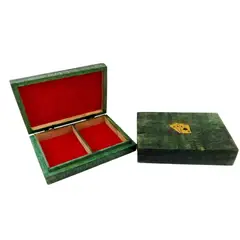 GENERICO - Caja De Madera Para Naipe Poker Con Interior De Terciopelo