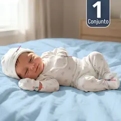 JUMP KIDS - Conjunto Set 5 Piezas Body Camiseta Panty Gorro Manoplas Algodón Bebé Niño