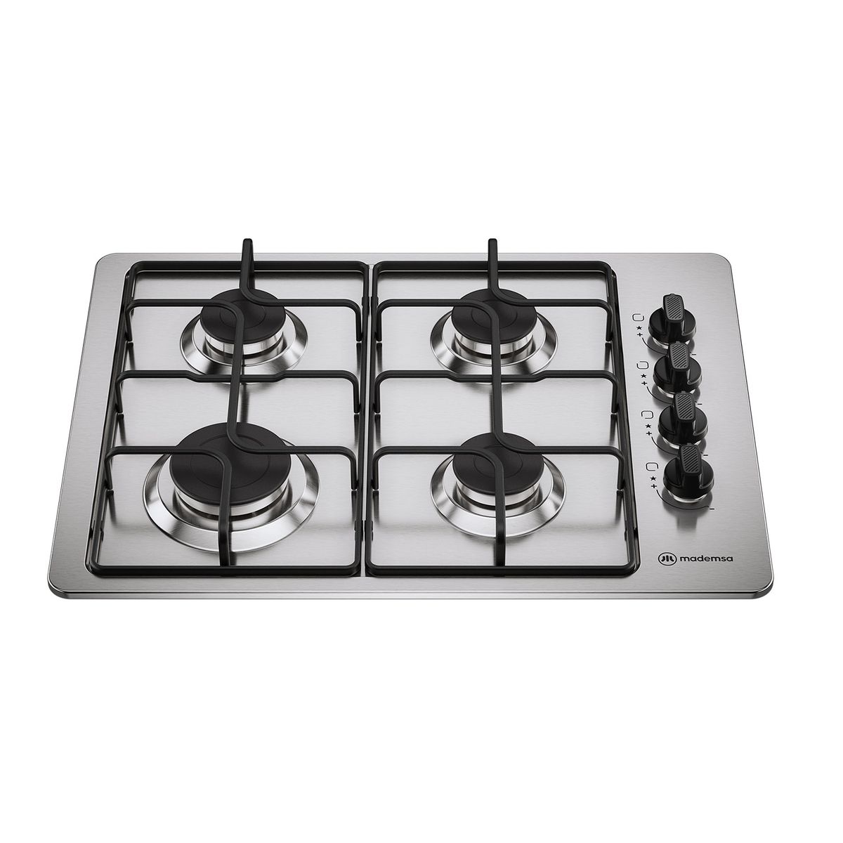 MADEMSA - Encimera a Gas 4 Platos Encendido Automático KM4GX Inox