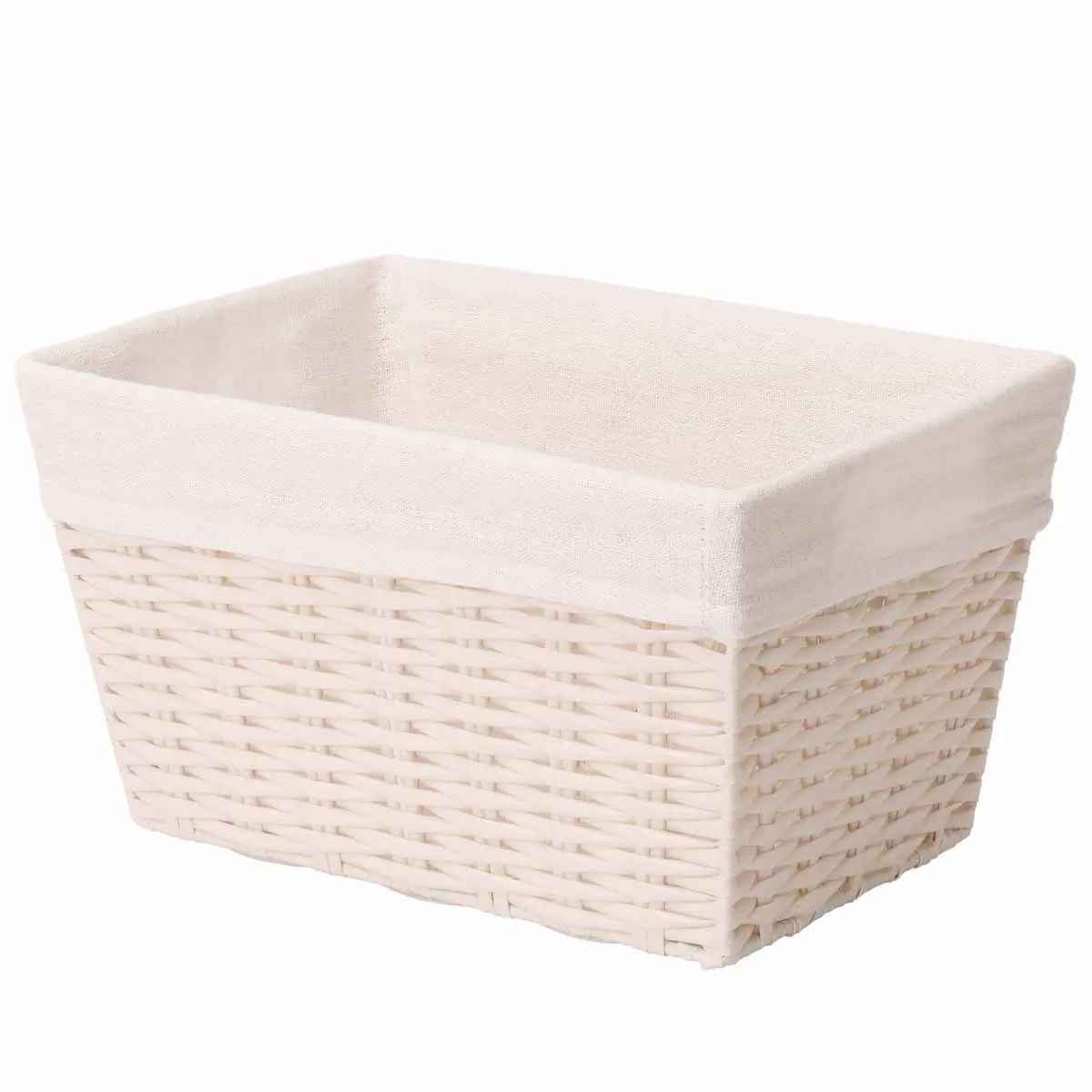 GENERICO - Canasto Cesta Organizadora Carry All Estilo Ratán Crema S BELUG