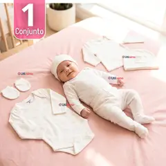 JUMP KIDS - Conjunto Set 5 Piezas Body Camiseta Panty Gorro Manoplas Algodón Bebé Niña