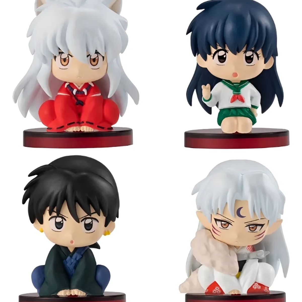 GENERICO - Set 4 Figuras Inuyasha 12cms Anime Kawaii
