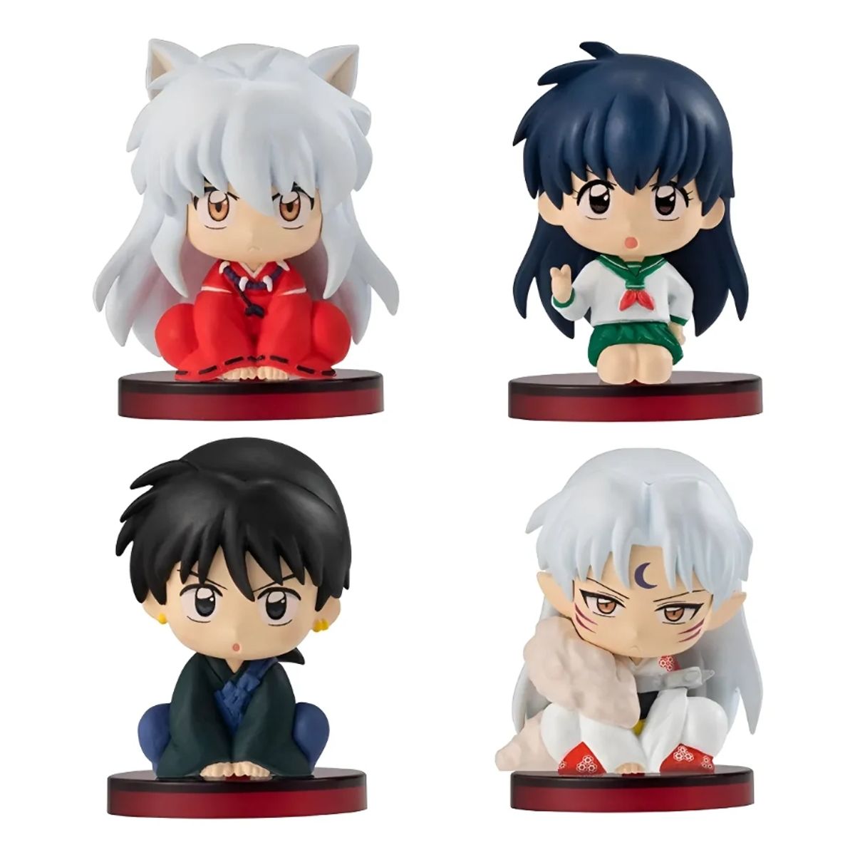 GENERICO - Set 4 Figuras Inuyasha 12cms Anime Kawaii