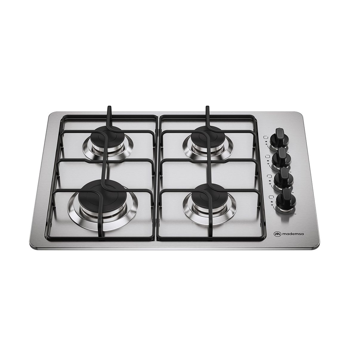 MADEMSA - Encimera a Gas 4 Platos Encendido Automático KM4NX Inox