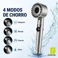MOVI - Cabezal de ducha Alta Presión AquaForce™ con Filtro 4 en 1- Más Flujo y Mejor Experiencia Efecto Spa