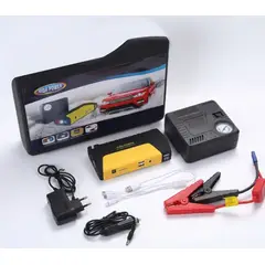 TASBEL - Kit Partidor Bateria Auto Jump Starter Compresor Aire Portatil Power Bank USB Emergencia