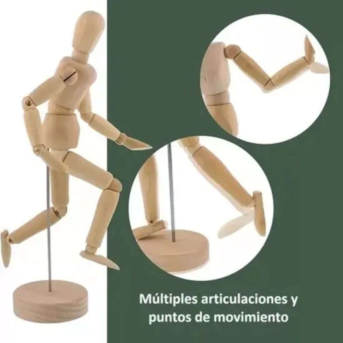 GENERICO - Figura Humana 40 Cm Madera Maniquí Muñeco Para Arte Dibujo