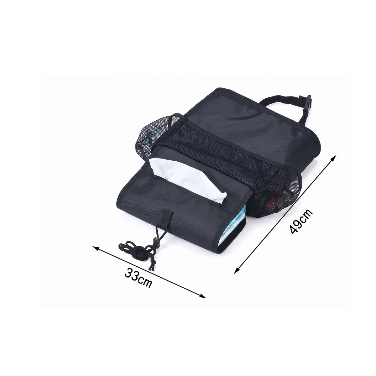 GENERICO - Organizador de Asiento Trasero Térmico para Auto con Porta Pañuelos - Negro
