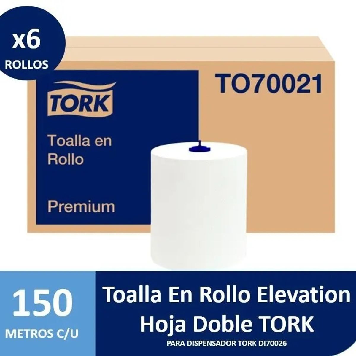 TORK - TOALLA PREMIUM TORK D/H 150 MTS 6 ROLLOS