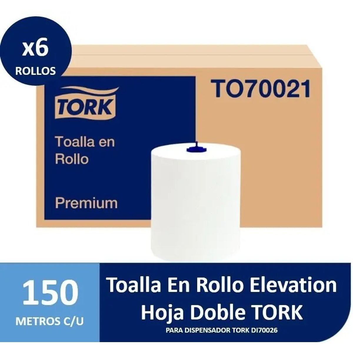 TORK - TOALLA PREMIUM TORK D/H 150 MTS 6 ROLLOS