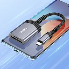 HOCO - Lector Tarjeta SD MicroSD USB-C Adaptador UA25