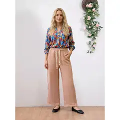 LIKE SHOP - Pantalón Largo Recto Mujer Tipo Lanilla Invierno Grueso 7505
