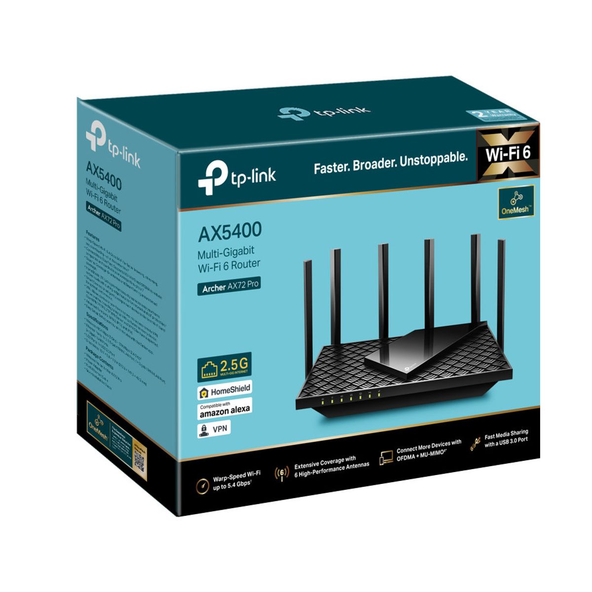 TP LINK - Router - TP-Link Archer AX72 Pro - Wi-Fi6 - 2.4 / 5GHz LANx5