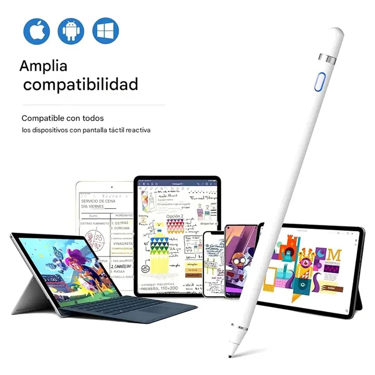 GENERICO - Lápiz Táctil Stylus New Universal Capacitivo Tablet  Smartphone