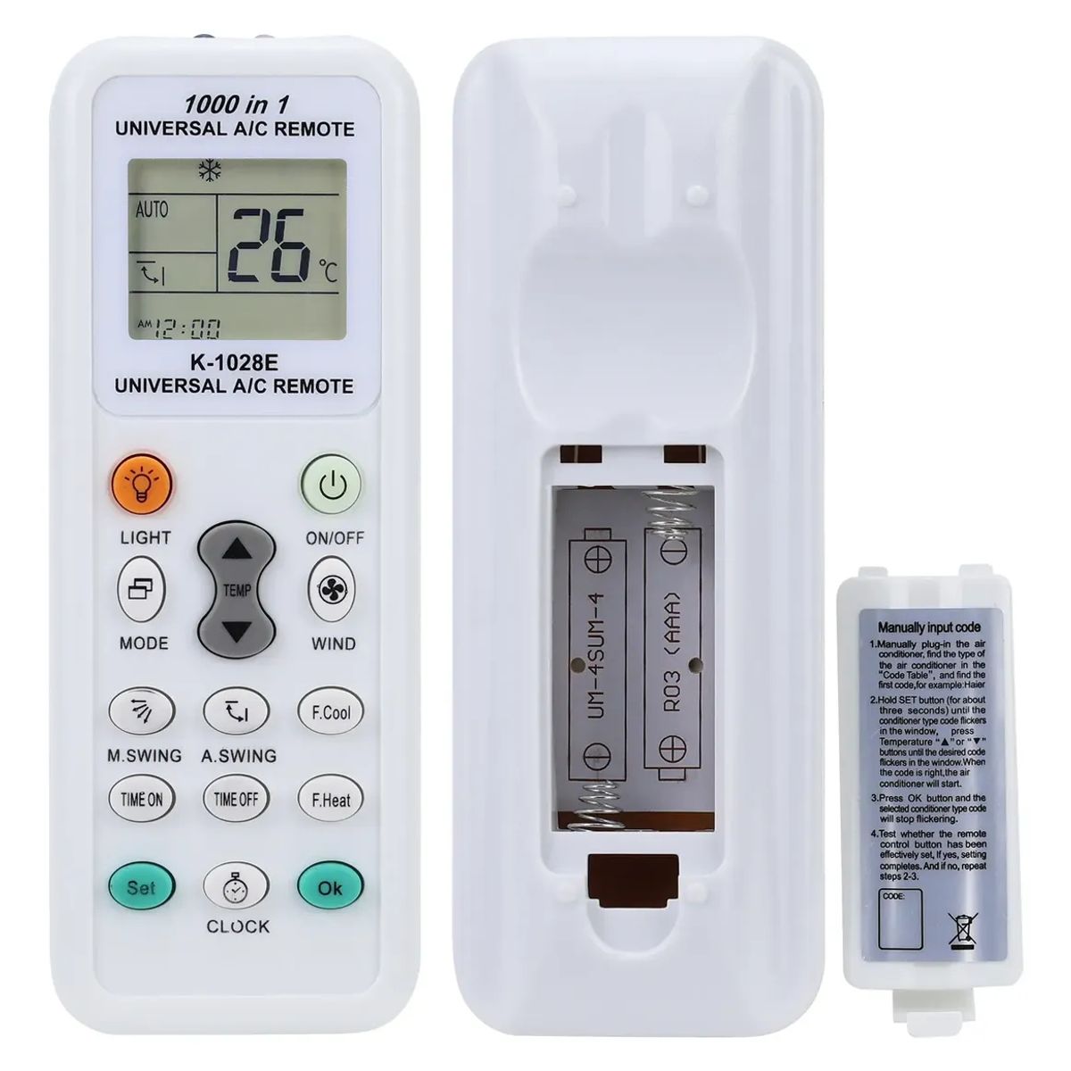 GENERICO - Control Remoto Para Aire Acondicionado Universal K-1028e