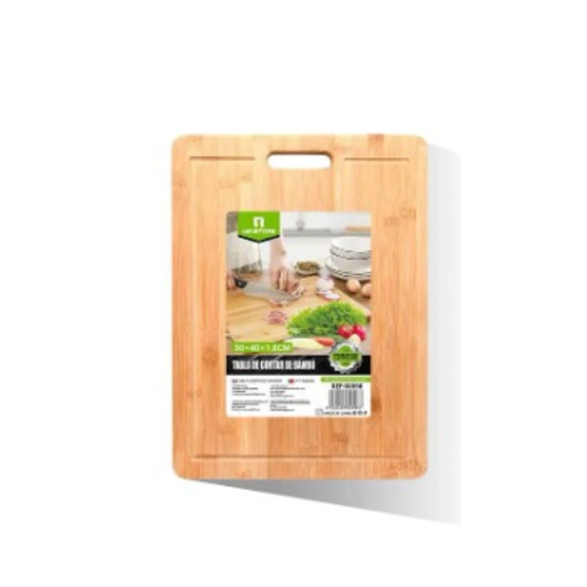 GENERICO - Tabla de Cortar Profesional 30X40CM Madera Natural de Alta Resistencia  Diseño Gourmet para tu Cocina