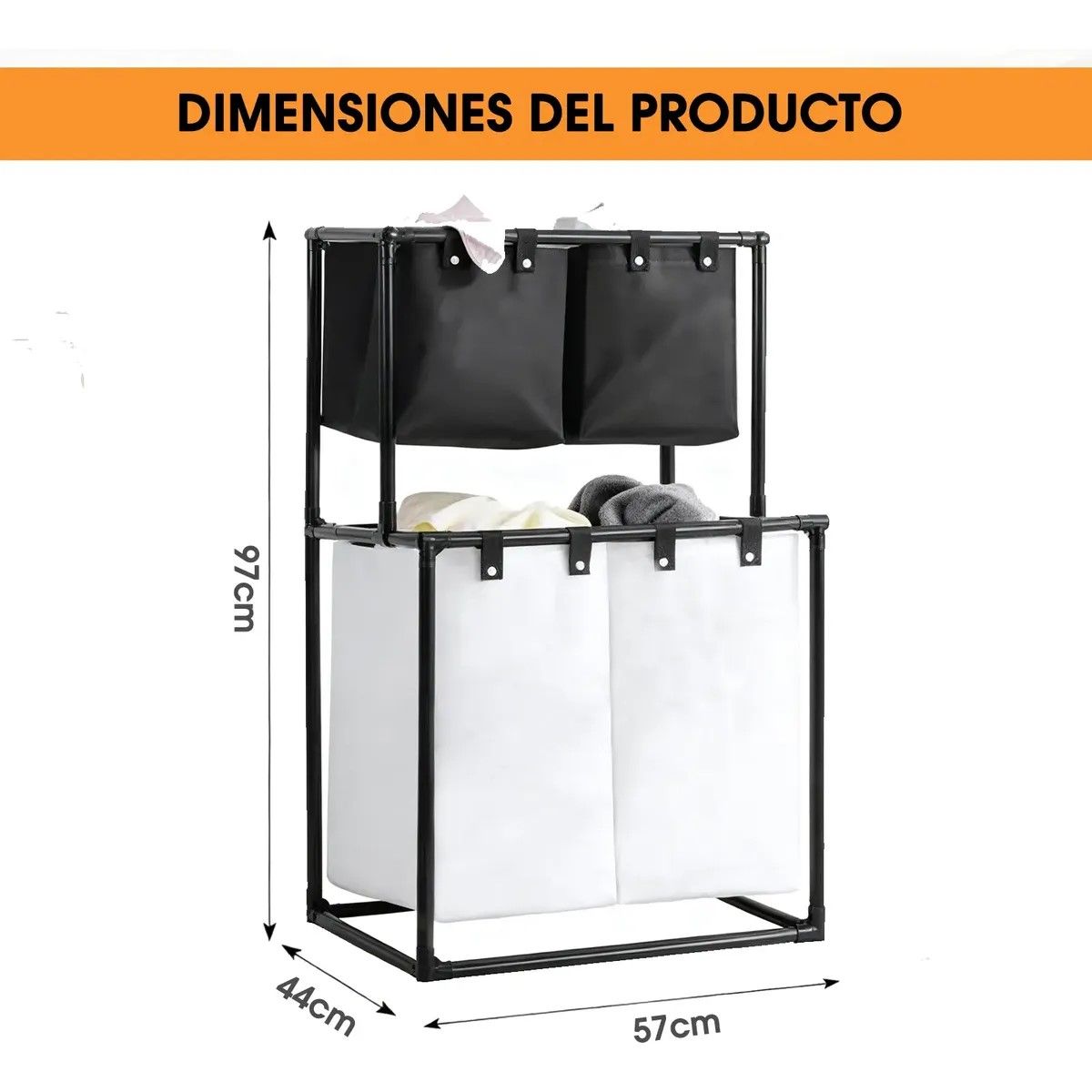 GENERICO - Cesta De Ropa Sucia 4 Compartimentos Espesar Accesorios Baño BELUG