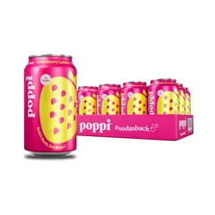 GENERICO - Poppi Bebida Con Prebióticos Frutilla Limón 12 x 355 ml
