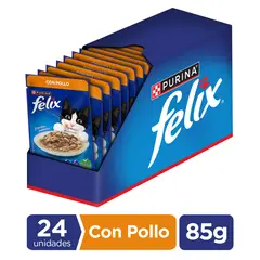 FELIX POUCH - Pack 24x Alimento húmedo para gato FELIX® Adultos con Pollo sobre 85g