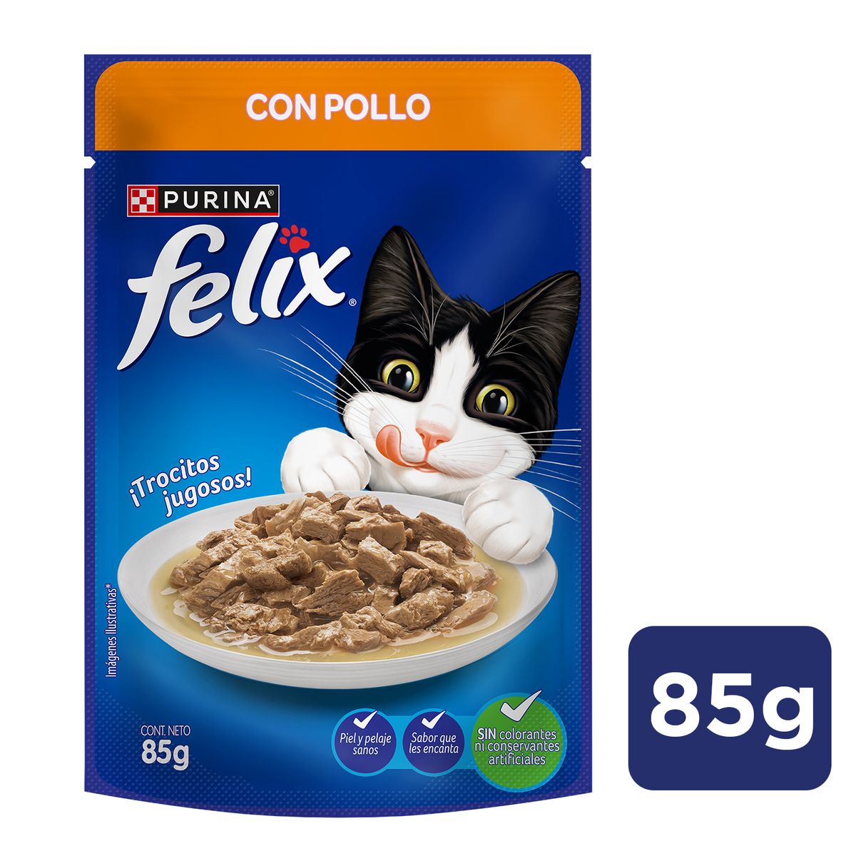 FELIX POUCH - Pack 24x Alimento húmedo para gato FELIX® Adultos con Pollo sobre 85g