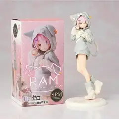 GENERICO - Figura Re:zero Ram Sakura Rem Neko Gato 20cm