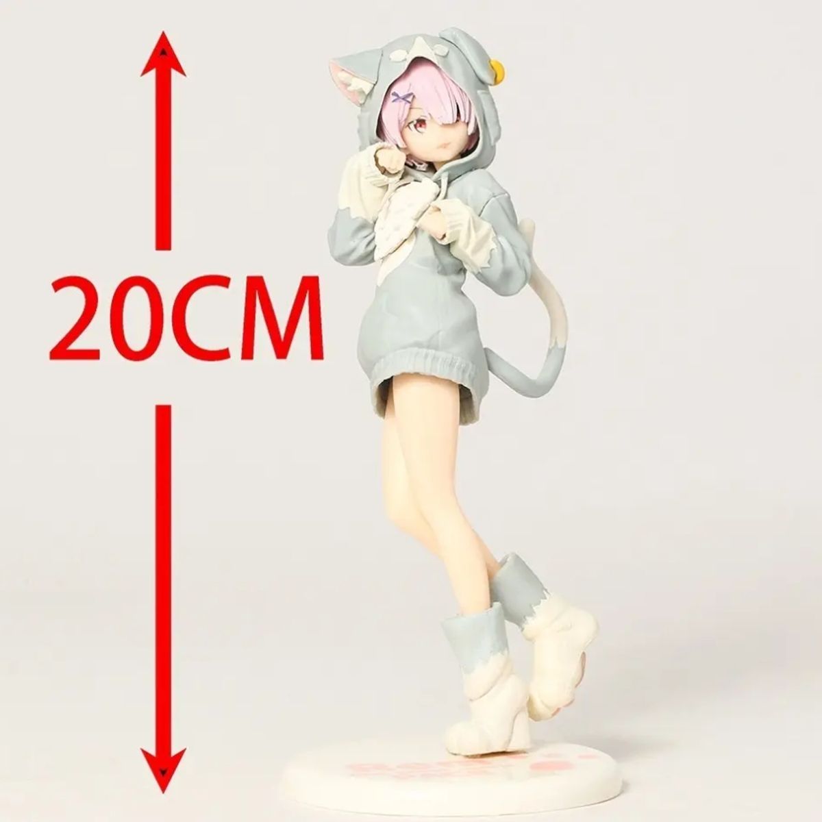 GENERICO - Figura Re:zero Ram Sakura  Rem Neko Gato 20cm