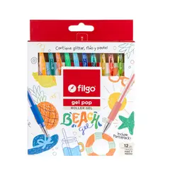 FILGO - Bolígrafo roller gel pop Beach - - 12 colores