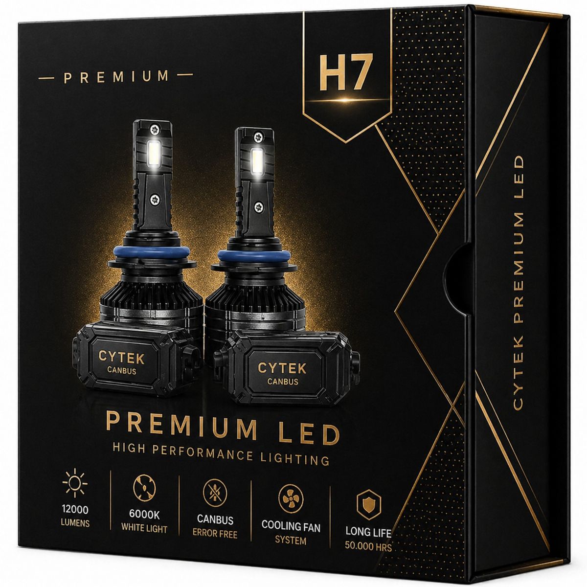 OEM - Kit de Luces Turbo LED H7 Canbus 65W Premium Ligth 12000Lm