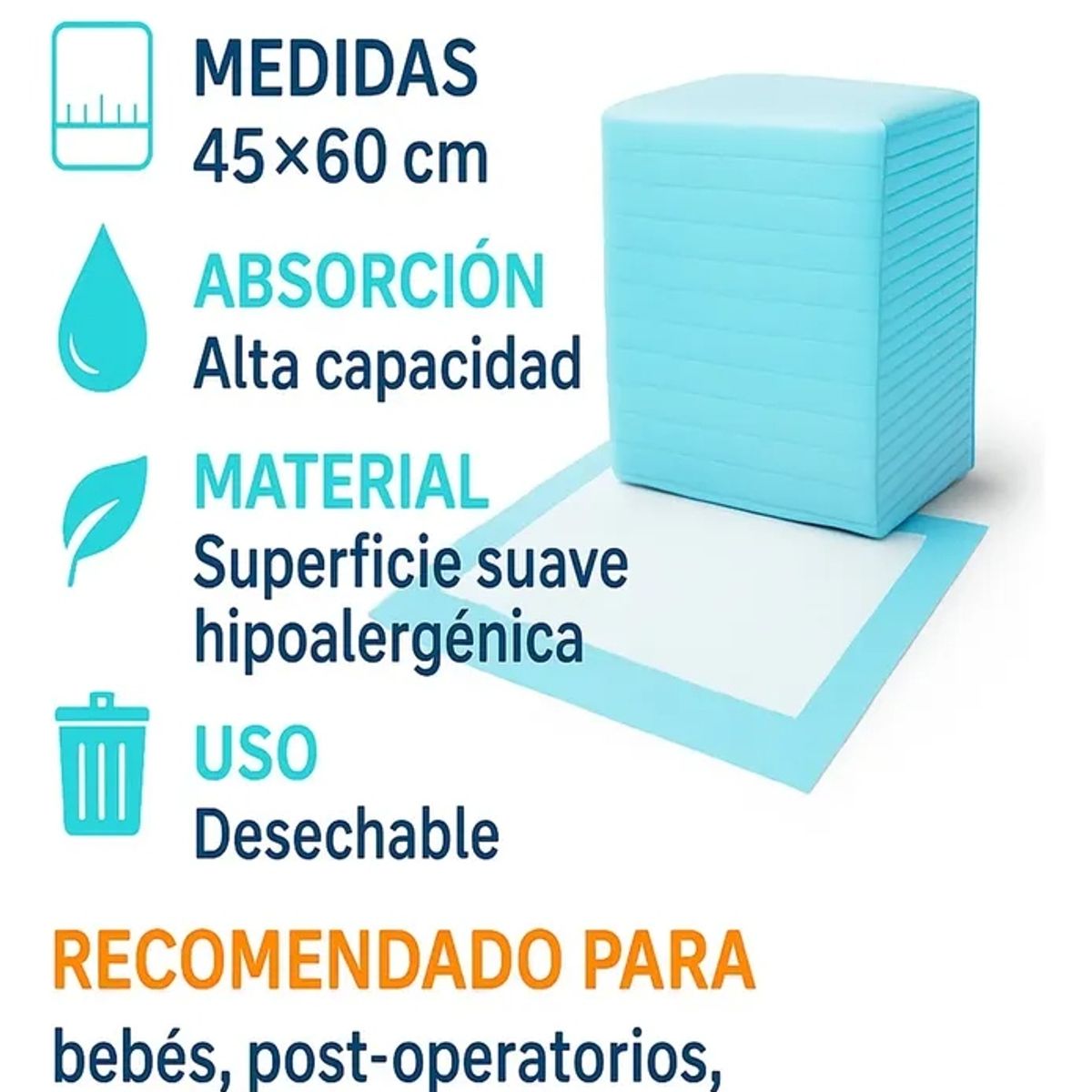 GENERICO - Sabanillas Vitrineon Protector Cama 45x60cm 30 Unidades Pack