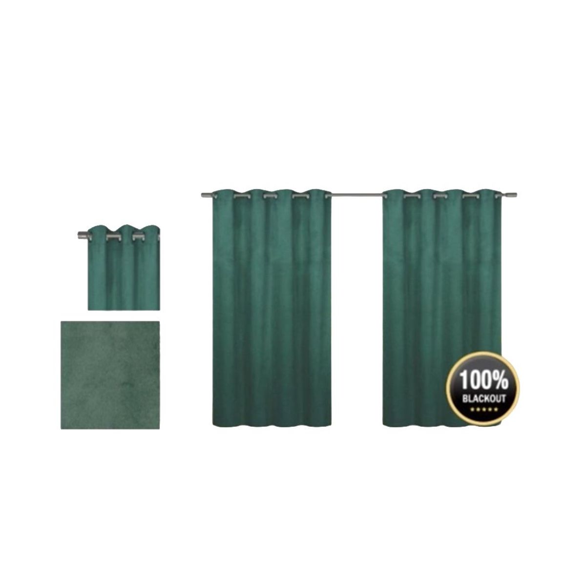 GENERICO - SET DE CORTINAS BLACKOUT TERCIOPELO 140X240CM
