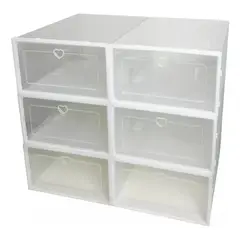 GENERICO - Pack 6 Organizador De Zapatos Caja Organizadora Colores Color Transparente Liso BELUG