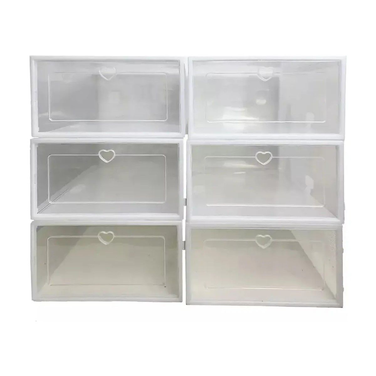 GENERICO - Pack 6 Organizador De Zapatos Caja Organizadora Colores Color Transparente Liso BELUG