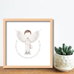 LAFANTINA - CUADRO BAUTIZO ORACIÓN ANGEL DE LA GUARDA BLANCO
