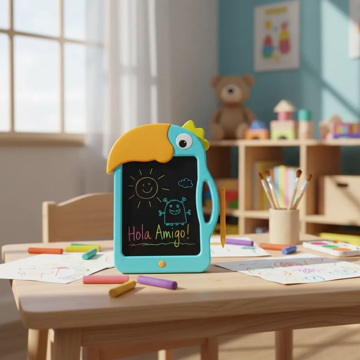 GENERICO - Pizarra Mágica Infantil Diseño Loro 31.5x23cm