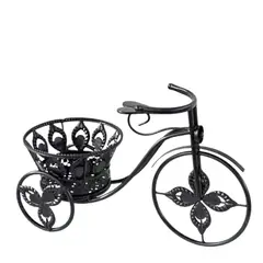 GENERICO - Macetero Tipo Bicicleta Metal Negro 45 cm