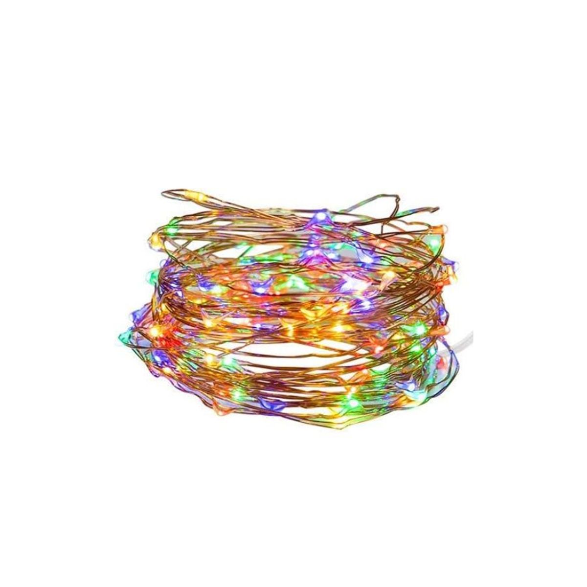 GENERICO - Guirnalda Luces LED Multicolores Solares De Cobre 20 Metros