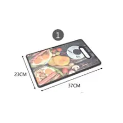 GENERICO - Tabla de Cocina en Plástico Antibacteriano Diseño Aleatorio Superficie de Corte de 23X37cm