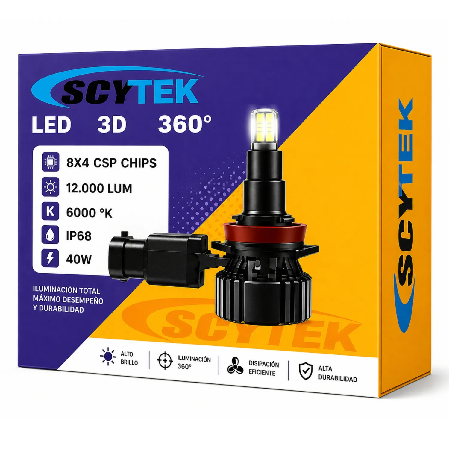 OEM Kit de Luces Turbo LED 9005 Canbus 12000Lm 3D 360° 40W 6000K