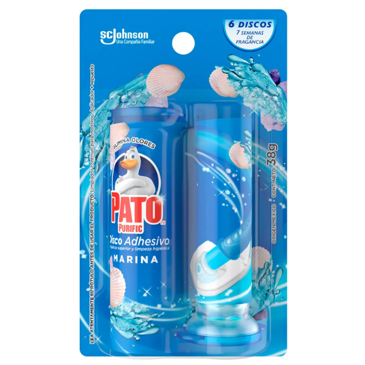 PATO PURIFIC - Disco Activos Para Inodoro Aroma Marina