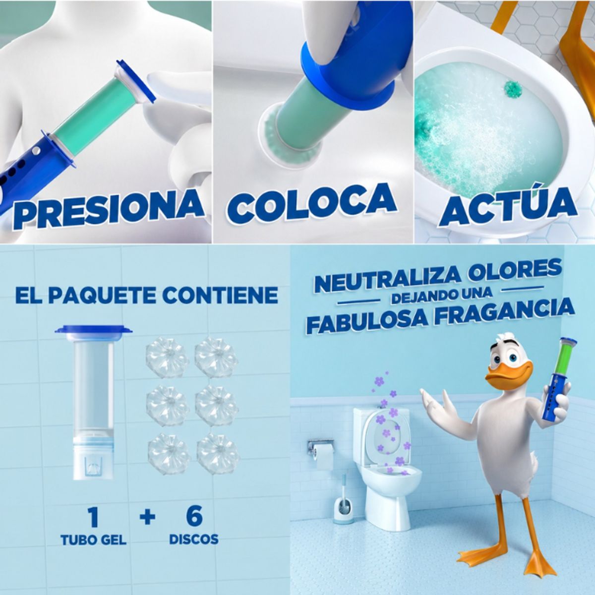 PATO PURIFIC - Disco Activos Para Inodoro Aroma Marina