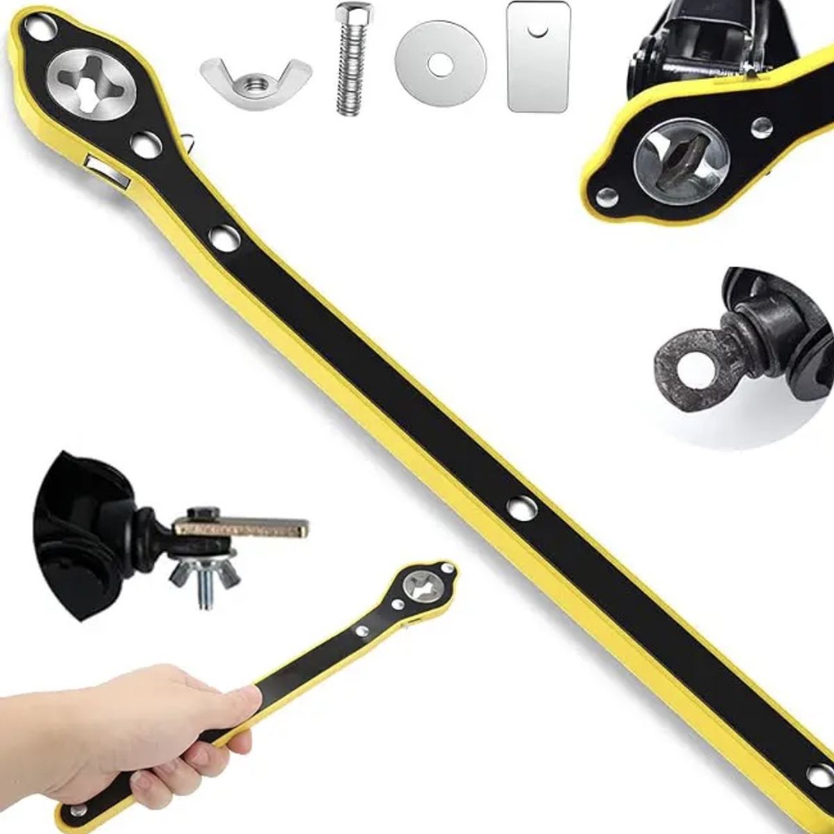 GENERICO - Llave De Trinquete Gata emergencia Auto llave para gata