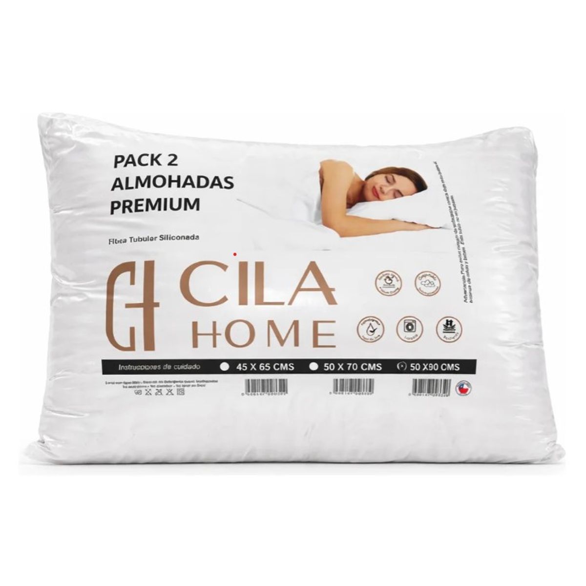 GENERICO - Almohadas Pack De 2 Premium King De 50x90 Cm Cila Home