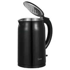 MIDEA - Hervidor 1.7L Doble Pared Negro Acero Inoxidable - SC
