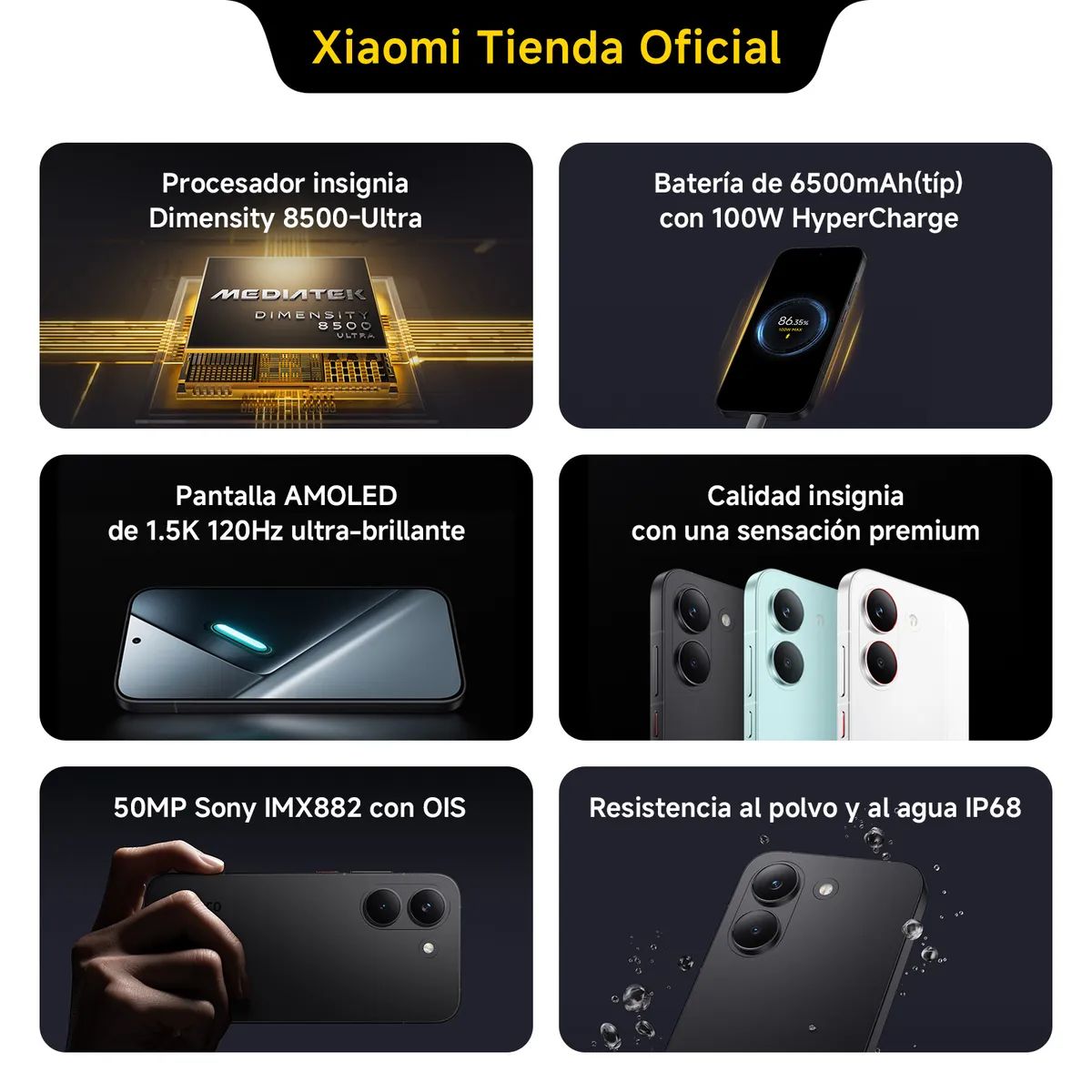 XIAOMI - Xiaomi Poco X8 Pro 5g Ram 12gb+ 512gb Ip68 Resistente Agua NFC -BLACK