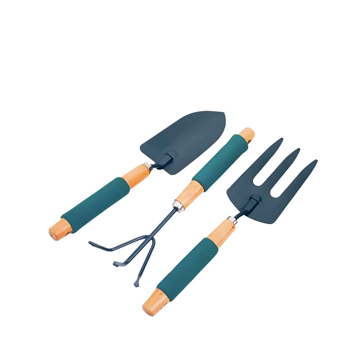 GENERICO - Kit Jardinería Steeltools SL17040 Pala Rastrillo Cultivador Mango Madera
