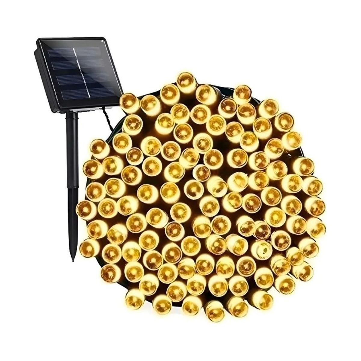 GENERICO - Luces Guirnalda Solar 10 Metros 100 Led Cálida Navidad