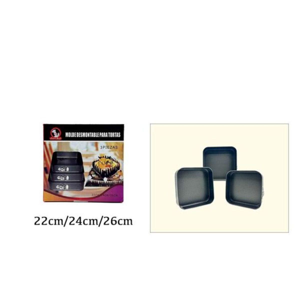 GENERICO - Set 3pzs cuadrado para biscocho