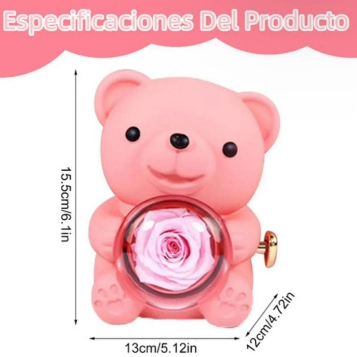 OEM - Oso Regalo Rosa Eterna Joyero Collar Anillo Regalo Color Rosa