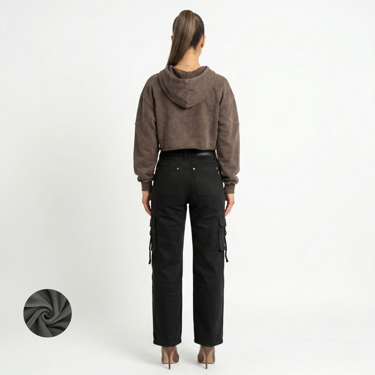 D'JOE - Pantalon Jeans Cargo Forro Polar Mujer