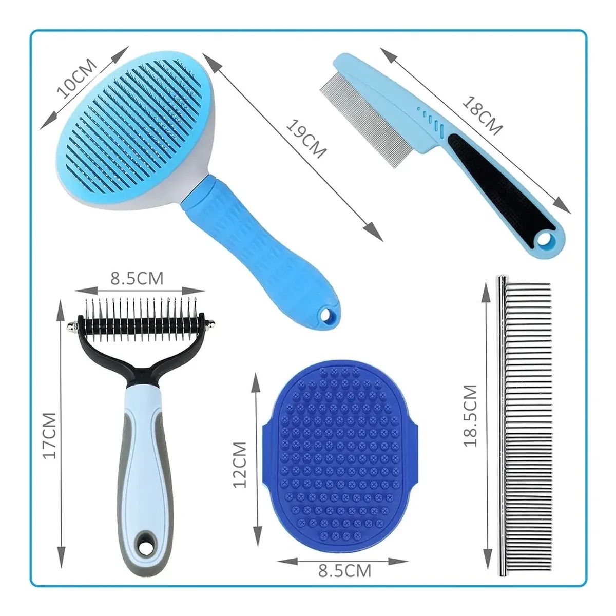 GENERICO - 5 Kit Cepillo Deslanador De Pelo Para Perros Evita Los Nudos